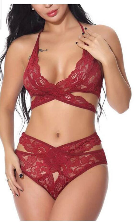 Seductive Lace Three-Point Bodysuit Lingerie