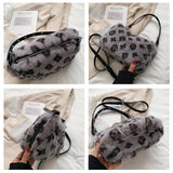 Floral Plush Chain Shoulder Bag