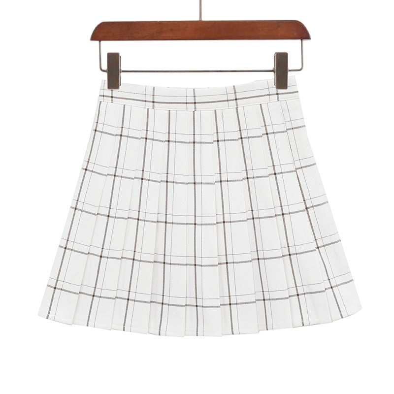 Plaid Pleated A-Line Skirt