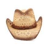 Breathable Straw Conical Crown Cowboy Hat