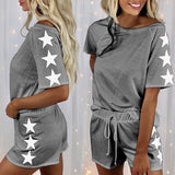 Star Print Casual Pajama Set