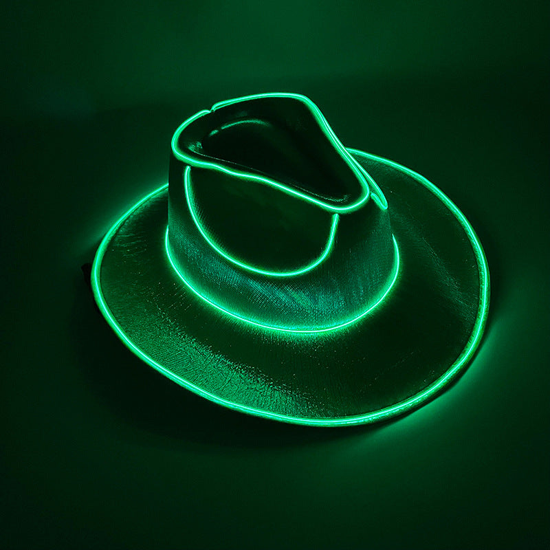 Fluorescent Carnival Party LED Wireless Flashing Cowboy Hat