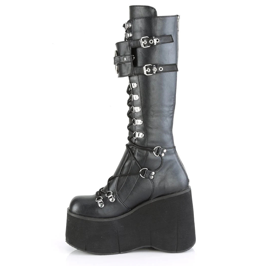 Gothic Glam Wedge Heel Halloween Plus Size Boots