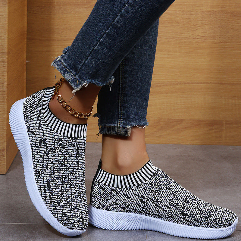 Stripe Knit Sock Shoes