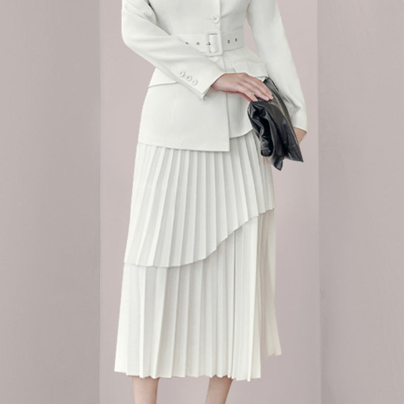 Whimsy Pleated Mid-length Skirt Set