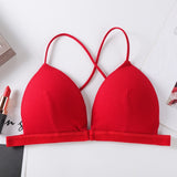 Thread Wrap Front Buckle Sling Triangle Cup Bra