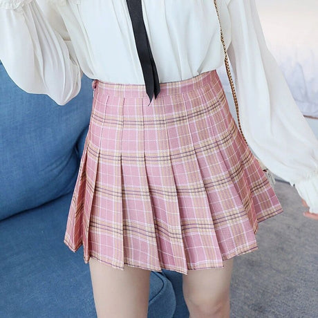 Pleated Plaid College Skirt