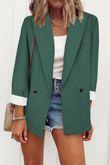 Chic Solid Color Suit Collar Loose Blazer