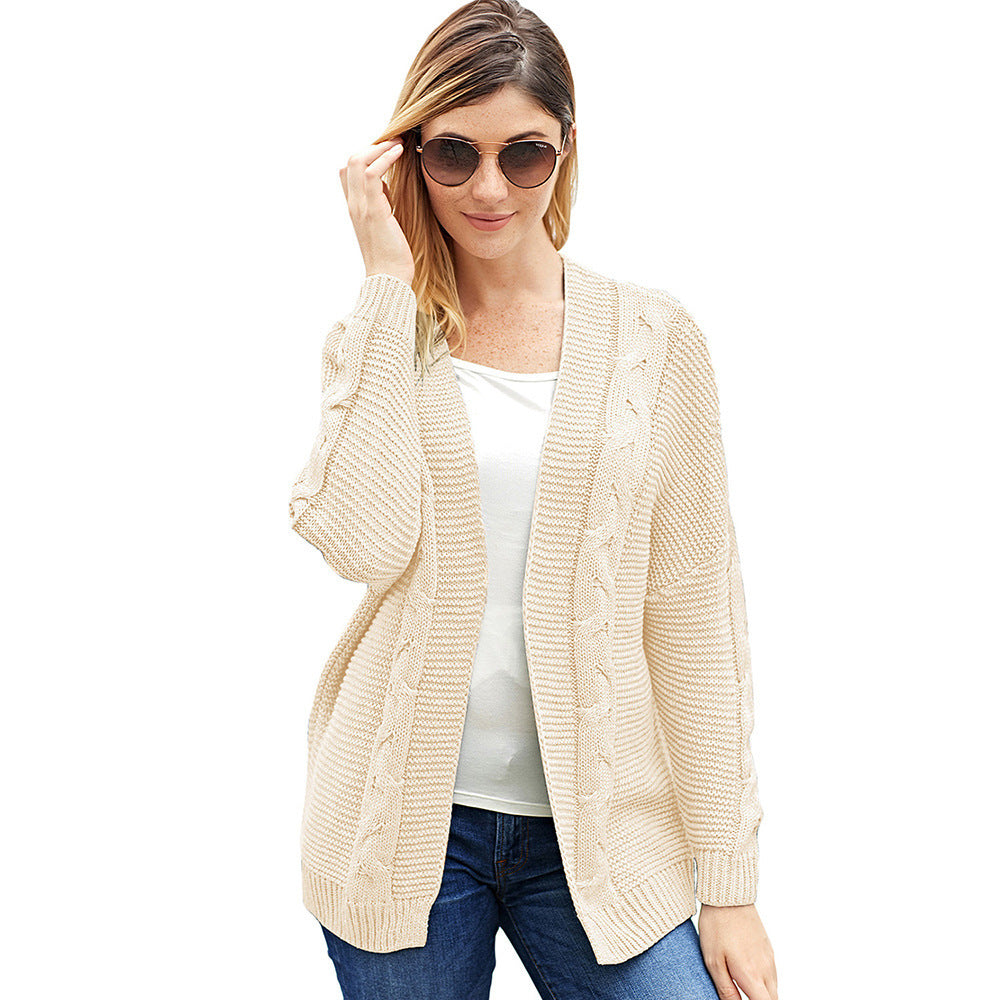 Ribbed Knit Batwing Sleeve Cardigan