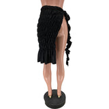 Pleated Split Skirt