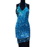 Nikola Tassel Halter Body Jewelry Dress