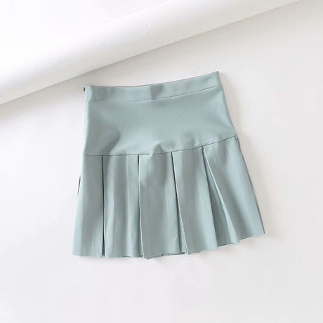 Elastic Pleated Knit High Waist Skirt