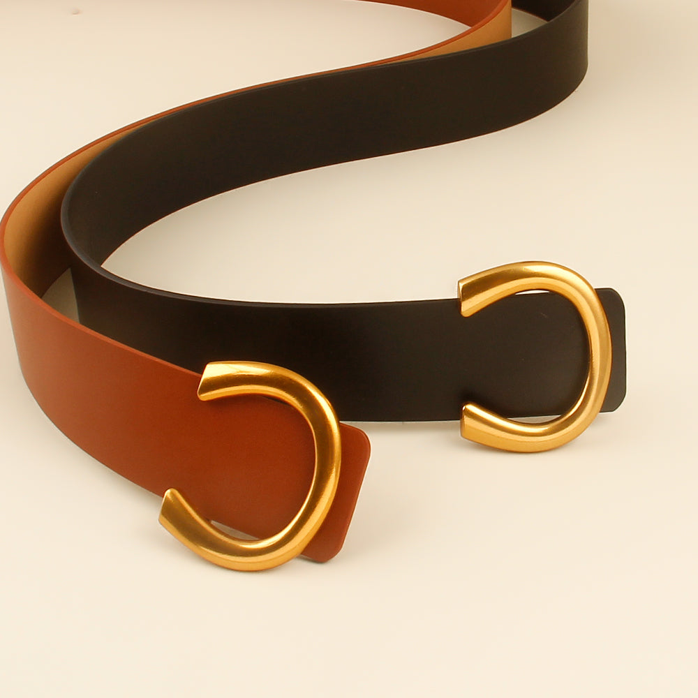 Geometric Alloy Buckle Shirt Belt