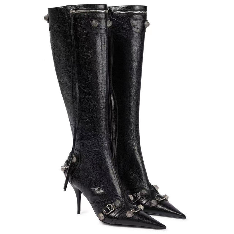 Flirty Chic Zip-Up Knee High Boots