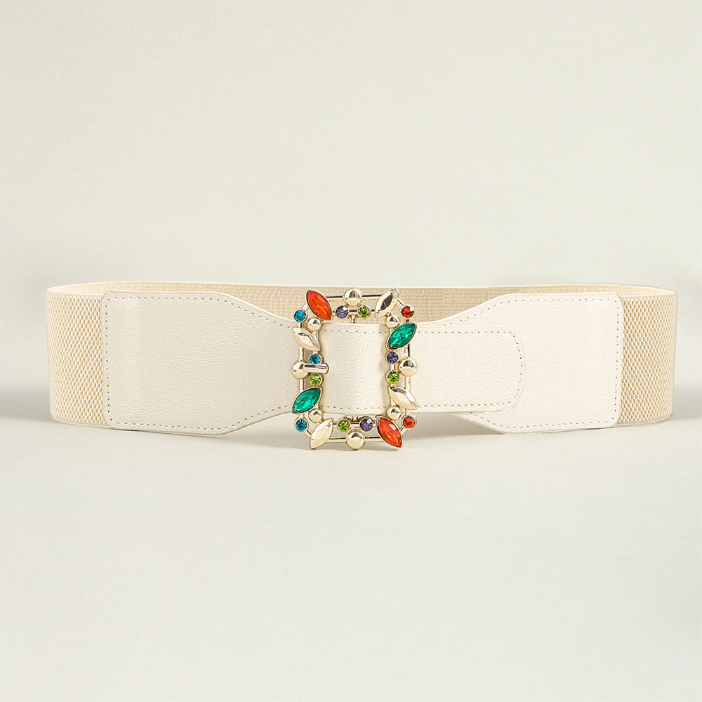 Leafy Elastic Button Belt