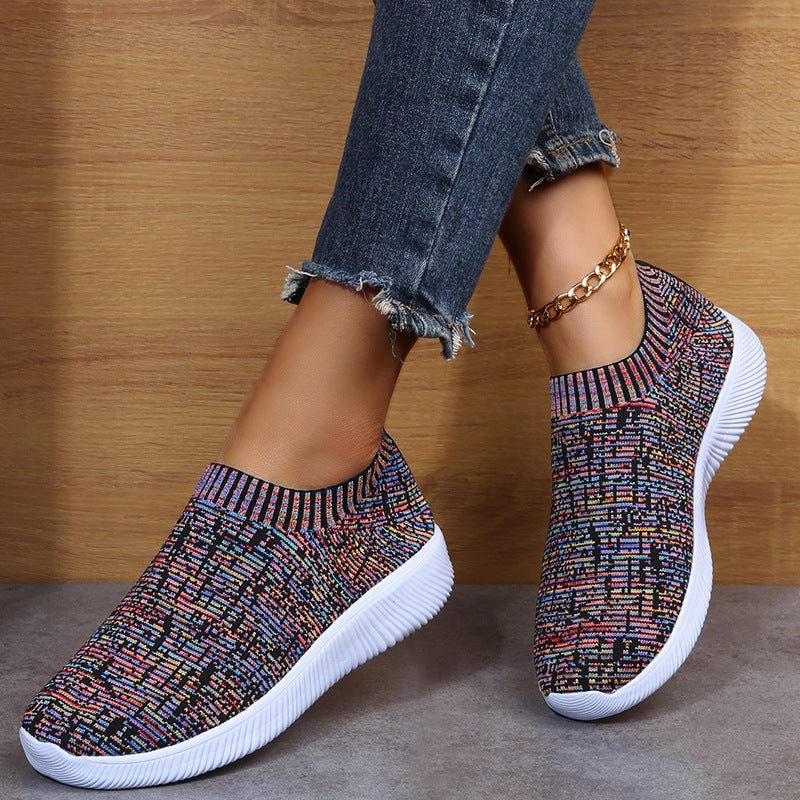 Stripe Knit Sock Shoes