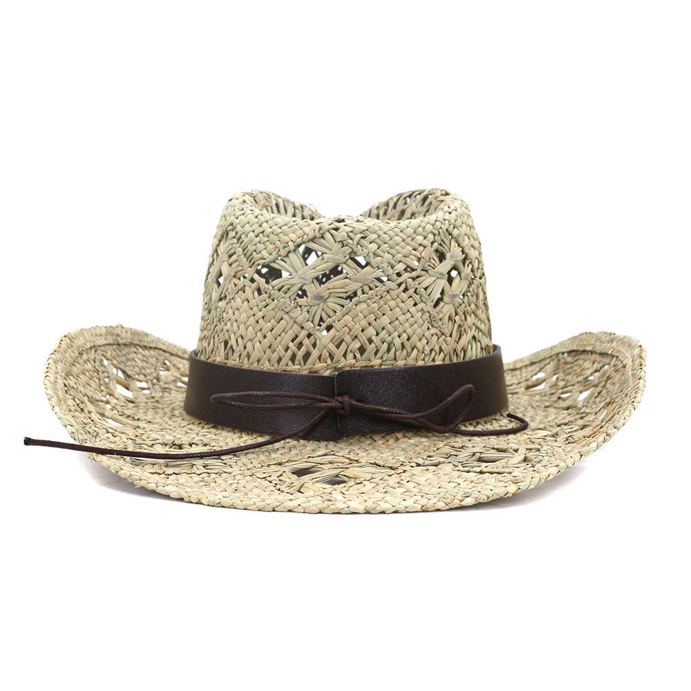 Hand Knitted Straw Western Cowboy Hat