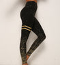 Gold Stripe Sparkle Leggings.