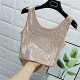 Glitter Sequin Sparkle Cami Crop Top