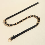 Punk Metal Chain Woven Stitching Waist Belt