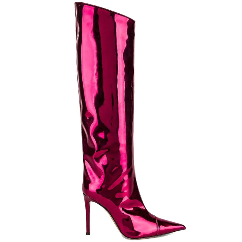 Seductive Siren Patent Leather Knee Boots