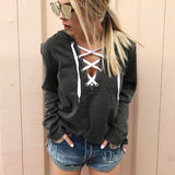 Criss Cross V-Neck Hoodie