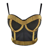 Beaded Gold Cotton Sling Bra