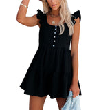 Tabitha Sleeveless Ruffled Romper