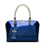 Blue Candy Patent Leather Shoulder Bag