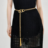 Edgy Metal Fringe Waist Chain Belt