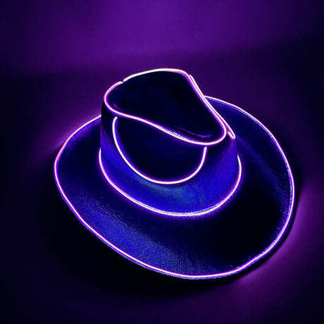 Fluorescent Carnival Party LED Wireless Flashing Cowboy Hat