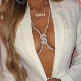 Rhinestone Glamour Chest Chain Body Jewelry