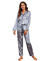 Stretch Satin V-Neck Pajama Set