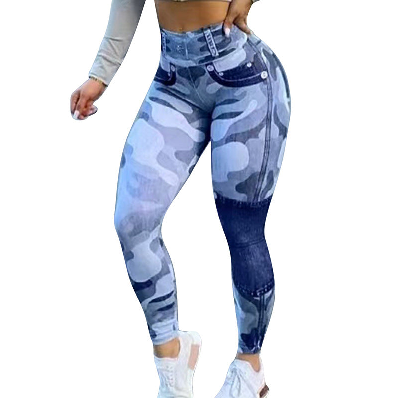 Multicolour Camo Curve-Enhancing Yoga Leggings