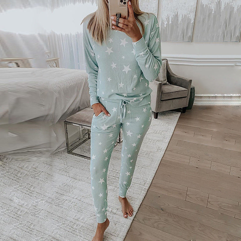 Printed Casual Home Service Pajama Set