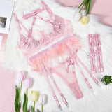 Complex Feathered 5-Piece Garter Set