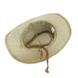 Straw Weave Tie-Dye Belt Cowboy Hat