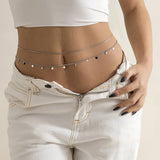 Glamourous Sequin Box Chain Mashup Waist Chain Body Jewelry