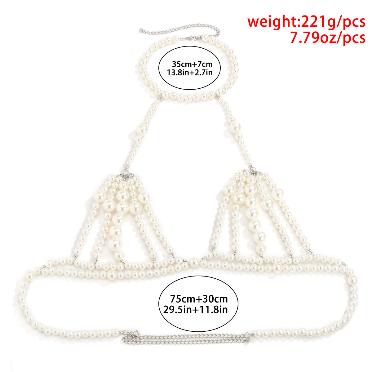 Elegant Pearl Beaded Multilayer Waist Chain Body Jewelry