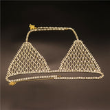 Sparkling Crystal Mesh Sling Chest Chain Body Jewelry