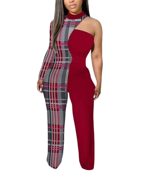 Printed Slim Fit Off-the-Shoulder Jumpsuit