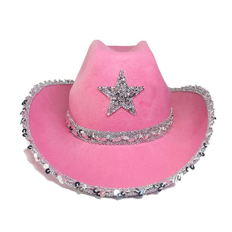 Bilateral Sequined Party Black Cowboy Hat