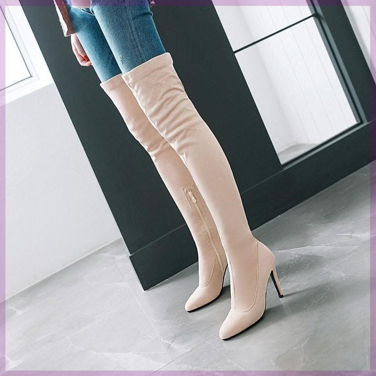 Lola Suede Thigh-High Boots