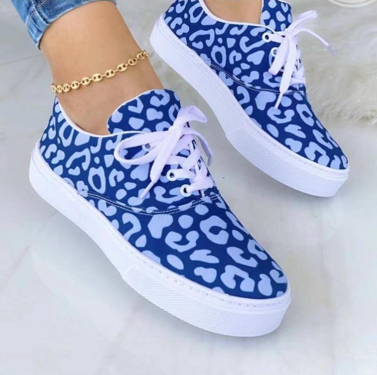 Floral Fun Lace-up Sneaker Shoes