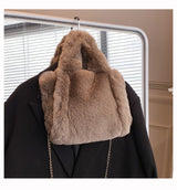 Plush Chain Handbag - Winter Chic Bag