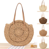 Straw Weave Round Shoulder Bag