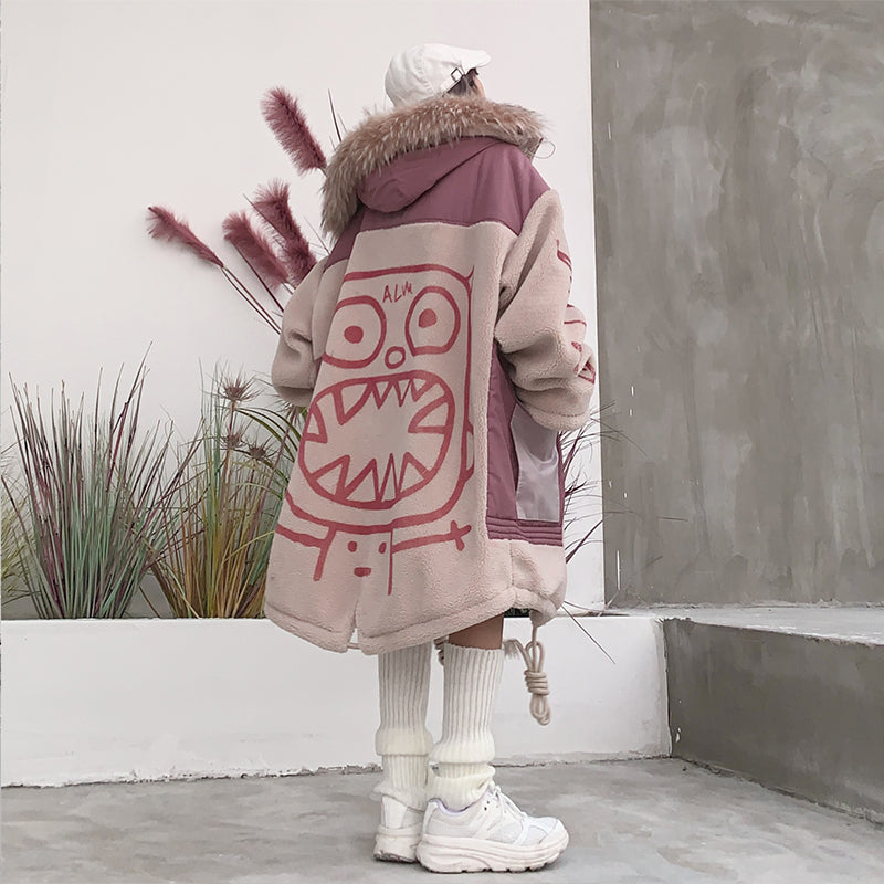 Cozy Hooded Mid-length Jacket