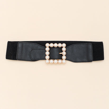 Studded Pearl Square Metal Belt