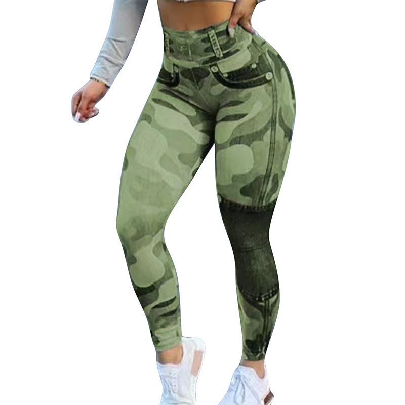 Multicolour Camo Curve-Enhancing Yoga Leggings