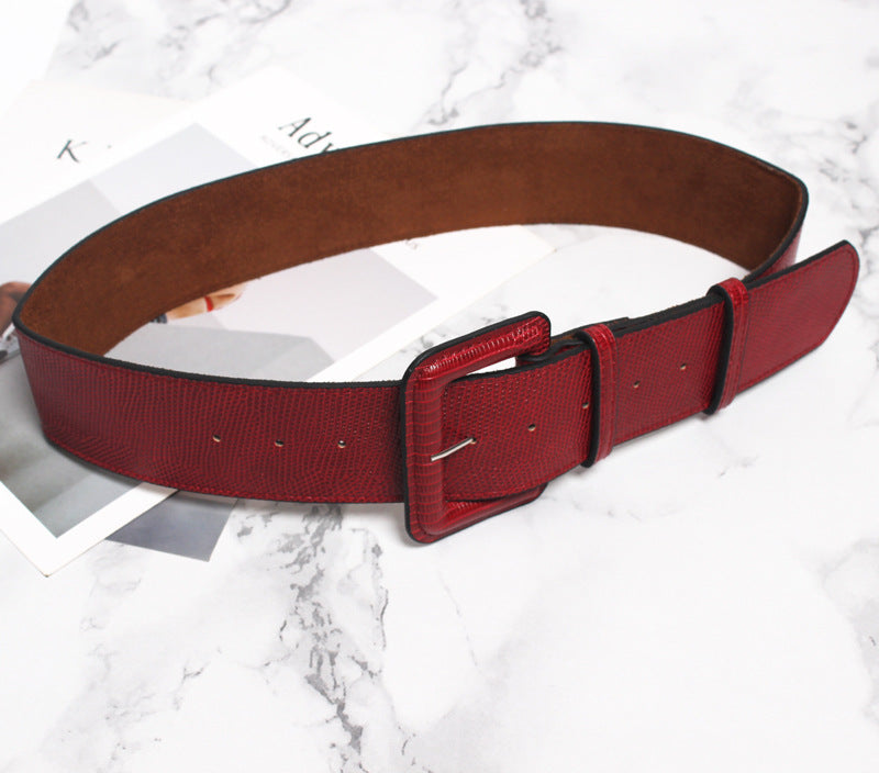 Exotic Snakeskin Leather Waist Belt